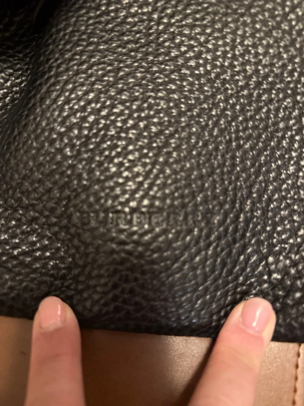 Burberry Black Pebbled Leather Shoulder Tote - Picture 10 of 13
